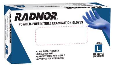 Glove Disposable Nitrile Exam Size Large 3.0 Mil Powder-Free Textured 9.5 Glove Disposable Nitrile Exam Size Large 3.0 Mil Powder-Free Textured 9.5