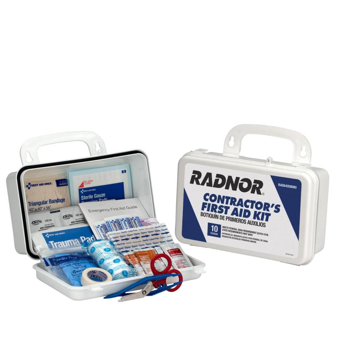 First Aid Kit Contractor 10 Person Plastic Case