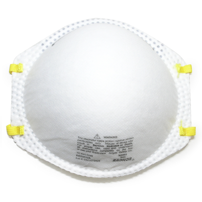 Mask Respiratory Disposable N95 Adjustable Nose Cliplatex-Free Niosh